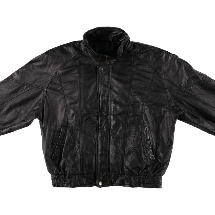 90s~ Wilsons Leather Padded Leather Blouson, Men's XL genuine leather black type Vintage Second Hand