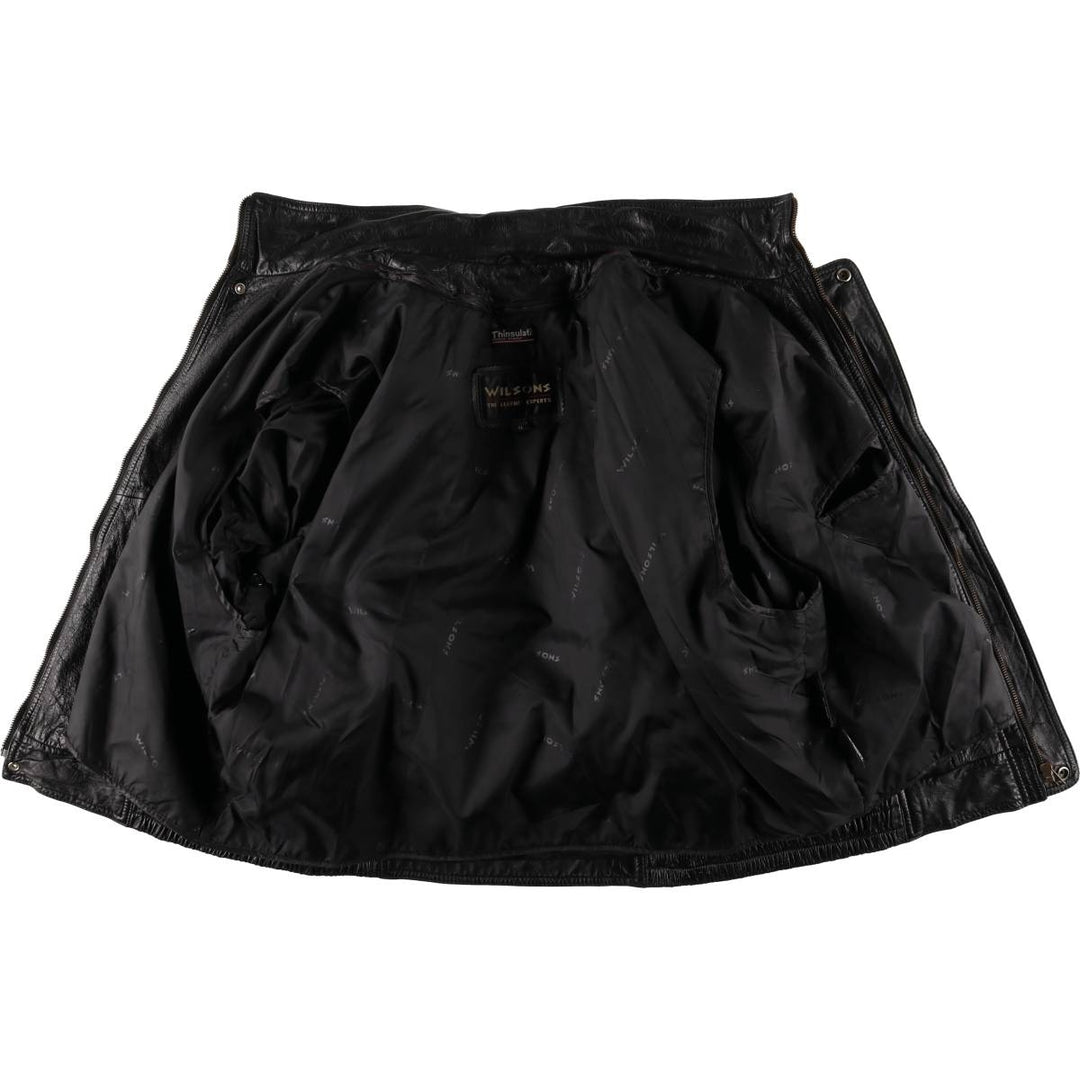 90s~ Wilsons Leather Padded Leather Blouson, Men's XL genuine leather black type Vintage Second Hand