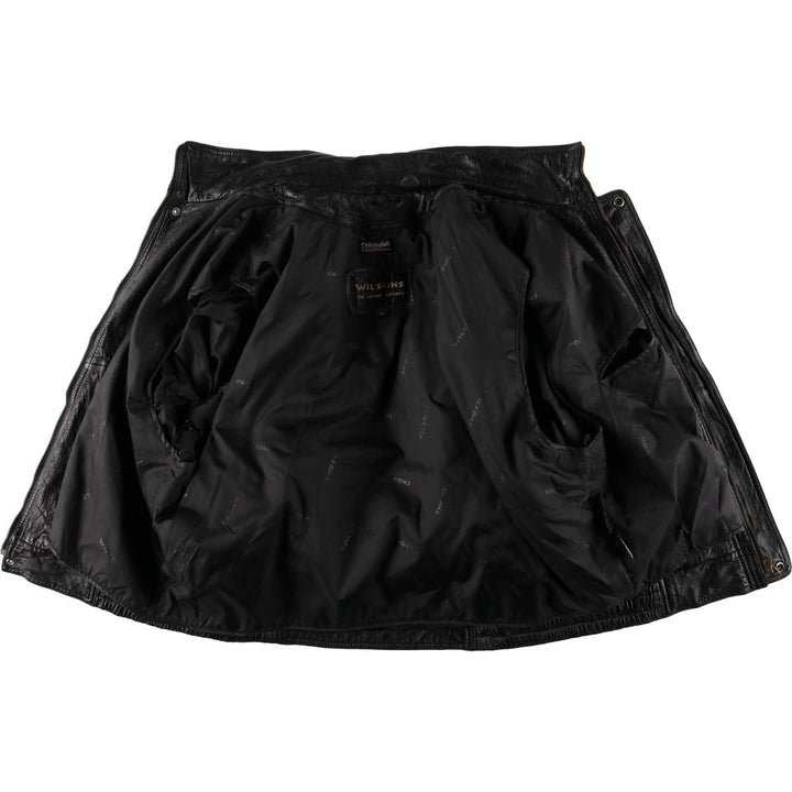 90s~ Wilsons Leather Padded Leather Blouson, Men's XL genuine leather black type Vintage Second Hand