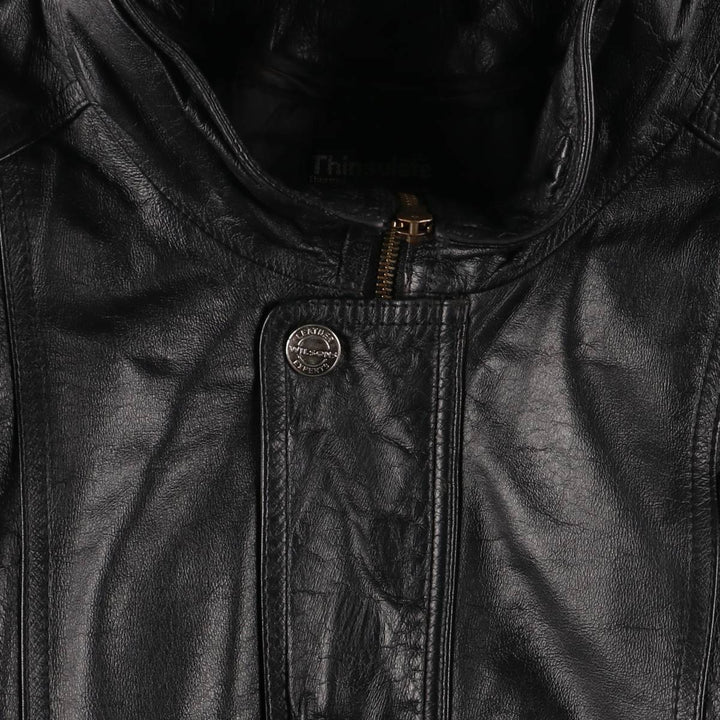 90s~ Wilsons Leather Padded Leather Blouson, Men's XL genuine leather black type Vintage Second Hand