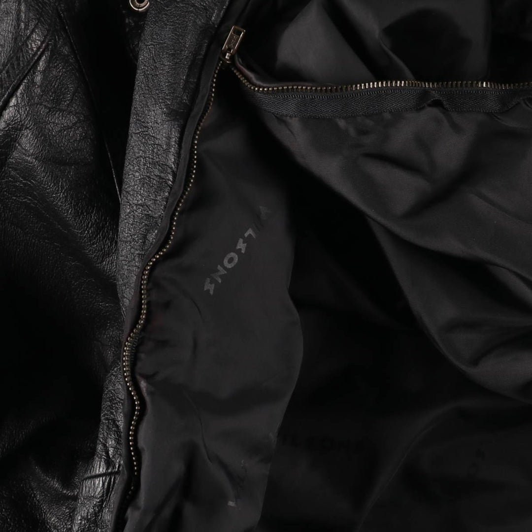 90s~ Wilsons Leather Padded Leather Blouson, Men's XL genuine leather black type Vintage Second Hand