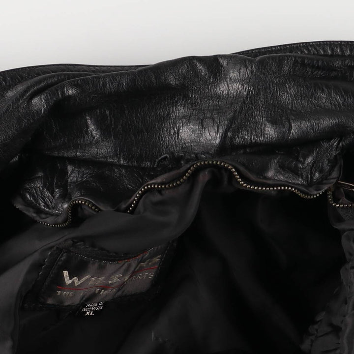 90s~ Wilsons Leather Padded Leather Blouson, Men's XL genuine leather black type Vintage Second Hand