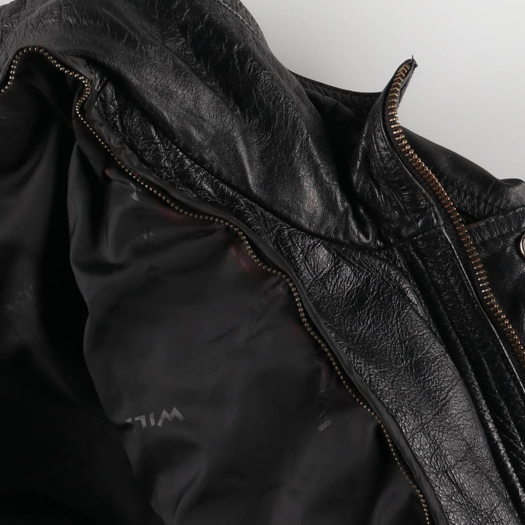 90s~ Wilsons Leather Padded Leather Blouson, Men's XL genuine leather black type Vintage Second Hand