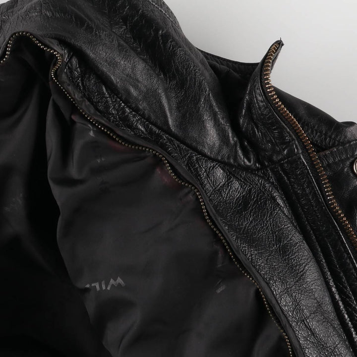 90s~ Wilsons Leather Padded Leather Blouson, Men's XL genuine leather black type Vintage Second Hand