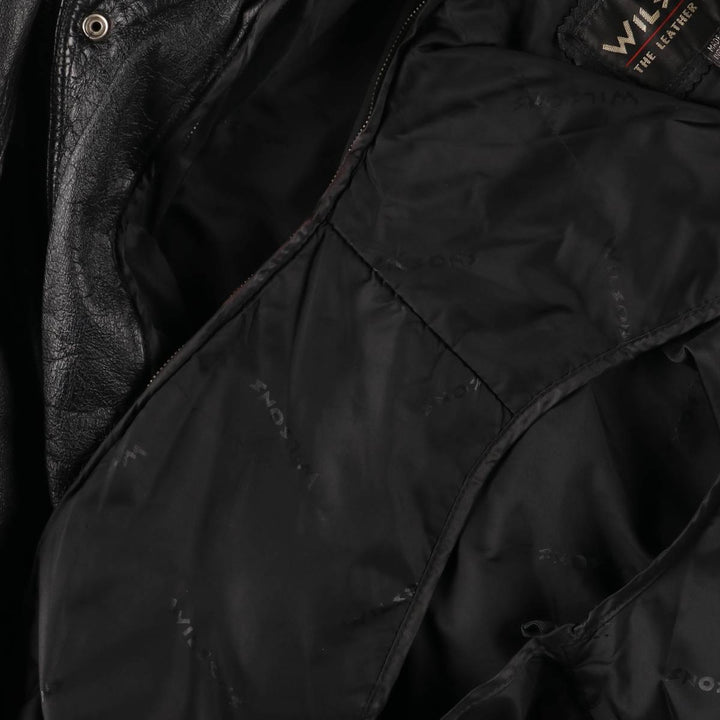 90s~ Wilsons Leather Padded Leather Blouson, Men's XL genuine leather black type Vintage Second Hand