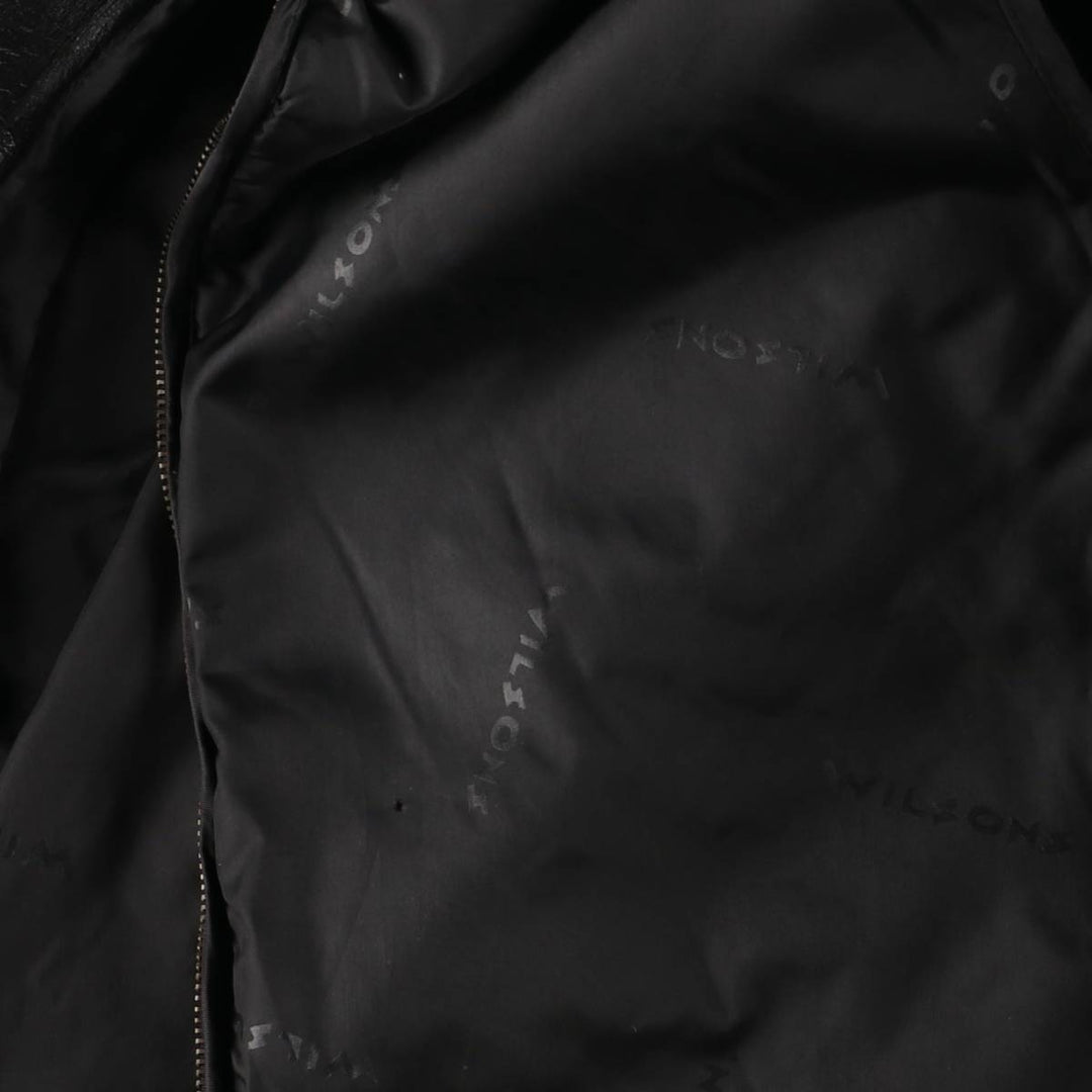 90s~ Wilsons Leather Padded Leather Blouson, Men's XL genuine leather black type Vintage Second Hand
