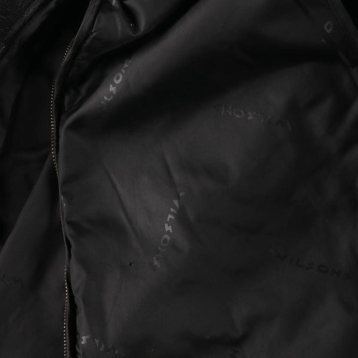 90s~ Wilsons Leather Padded Leather Blouson, Men's XL genuine leather black type Vintage Second Hand