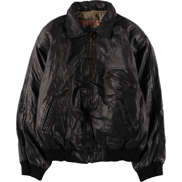 EASTWOOD Vintage Swing Top Padded Leather Blouson, Men's XL genuine leather black type Vintage Second Hand