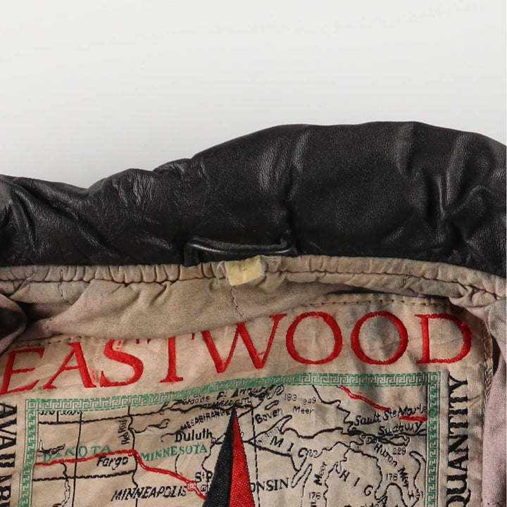 EASTWOOD Vintage Swing Top Padded Leather Blouson, Men's XL genuine leather black type Vintage Second Hand