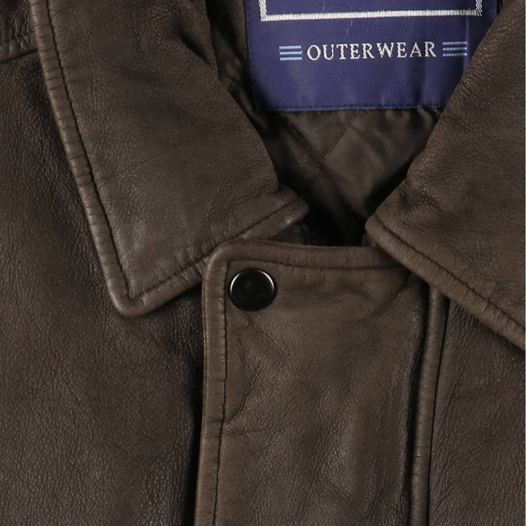 Vintage 80s-90'S Savile Row padded leather flight jacket, men's size XL genuine leather brown type Vintage Second Hand