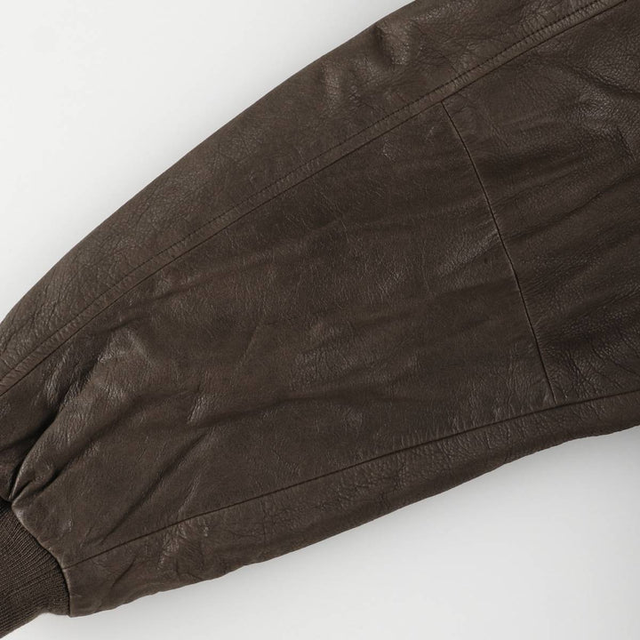 Vintage 80s-90'S Savile Row padded leather flight jacket, men's size XL genuine leather brown type Vintage Second Hand