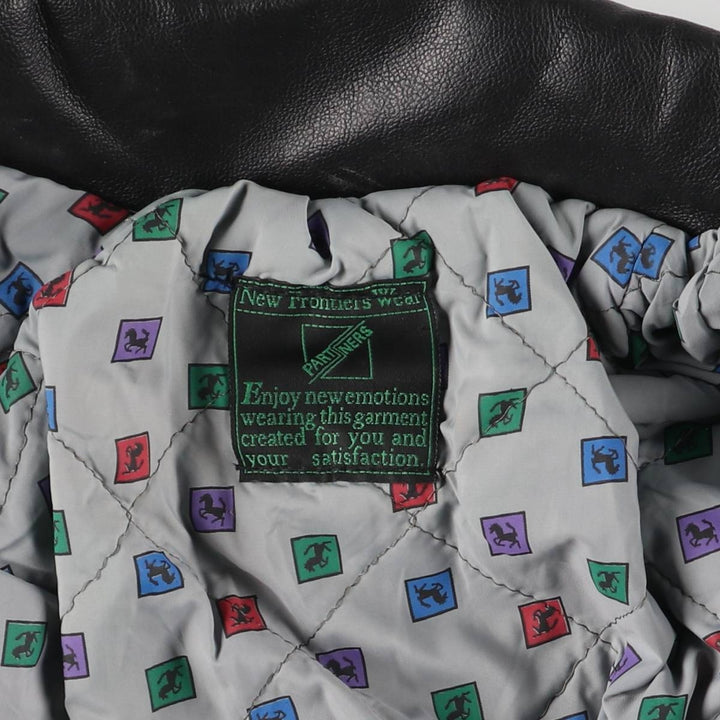 PARTNERS Men's Vintage Leather Flight Jacket, Size XL unclear black type Vintage Second Hand