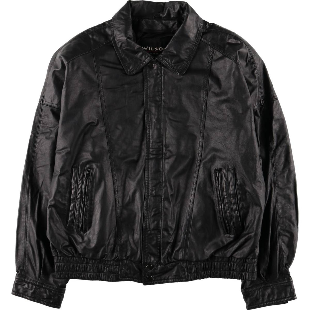 90'S - Wilsons Leather Vintage Leather Flight Jacket, Men's XL genuine leather black type Vintage Second Hand