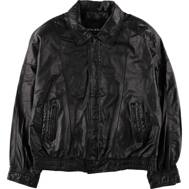 90'S - Wilsons Leather Vintage Leather Flight Jacket, Men's XL genuine leather black type Vintage Second Hand