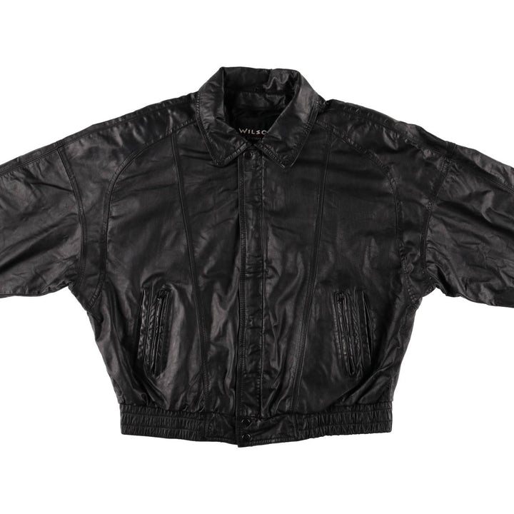 90'S - Wilsons Leather Vintage Leather Flight Jacket, Men's XL genuine leather black type Vintage Second Hand