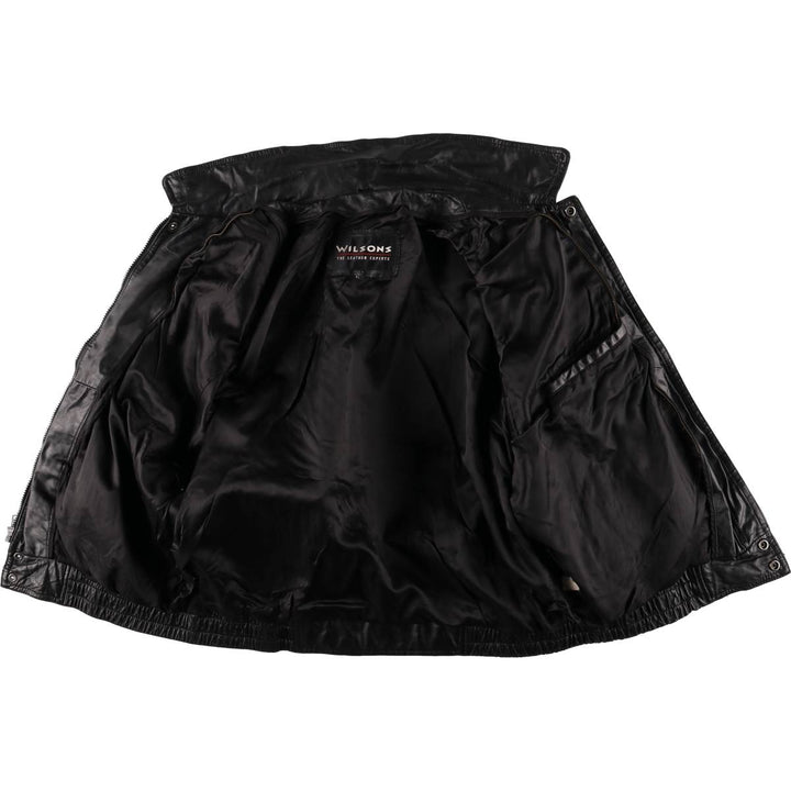 90'S - Wilsons Leather Vintage Leather Flight Jacket, Men's XL genuine leather black type Vintage Second Hand