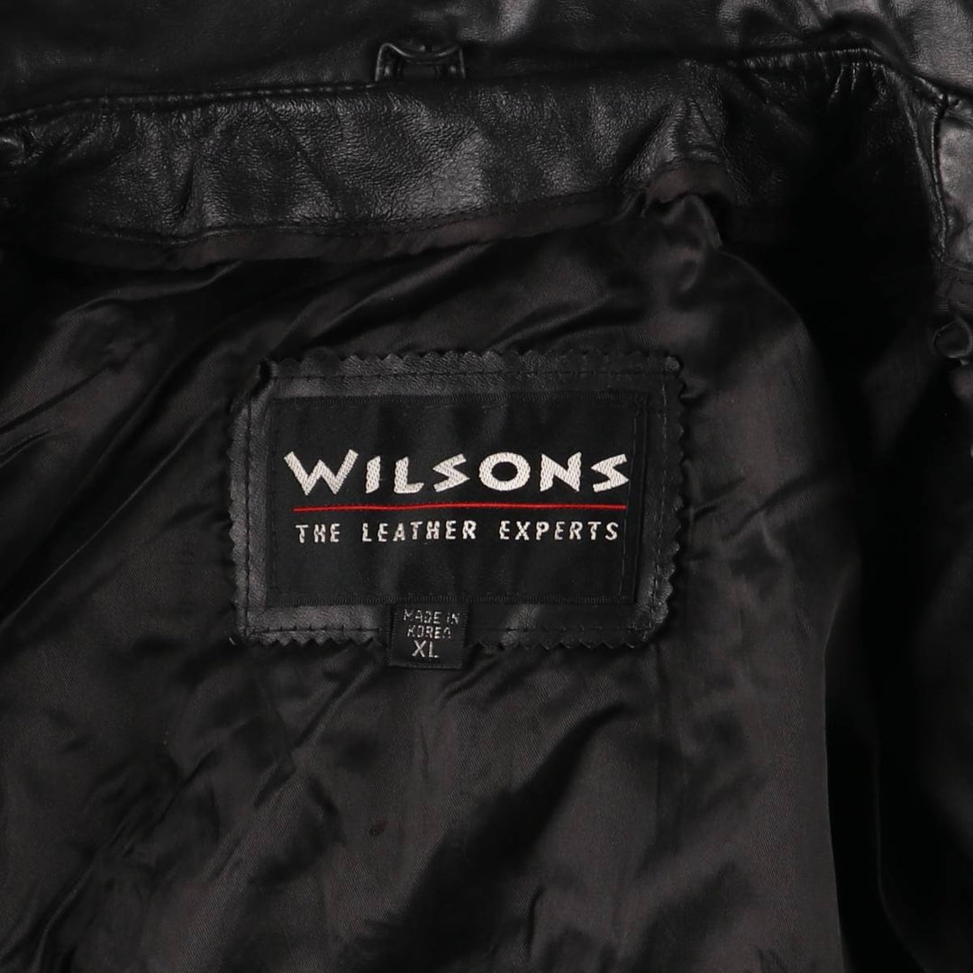 90'S - Wilsons Leather Vintage Leather Flight Jacket, Men's XL genuine leather black type Vintage Second Hand