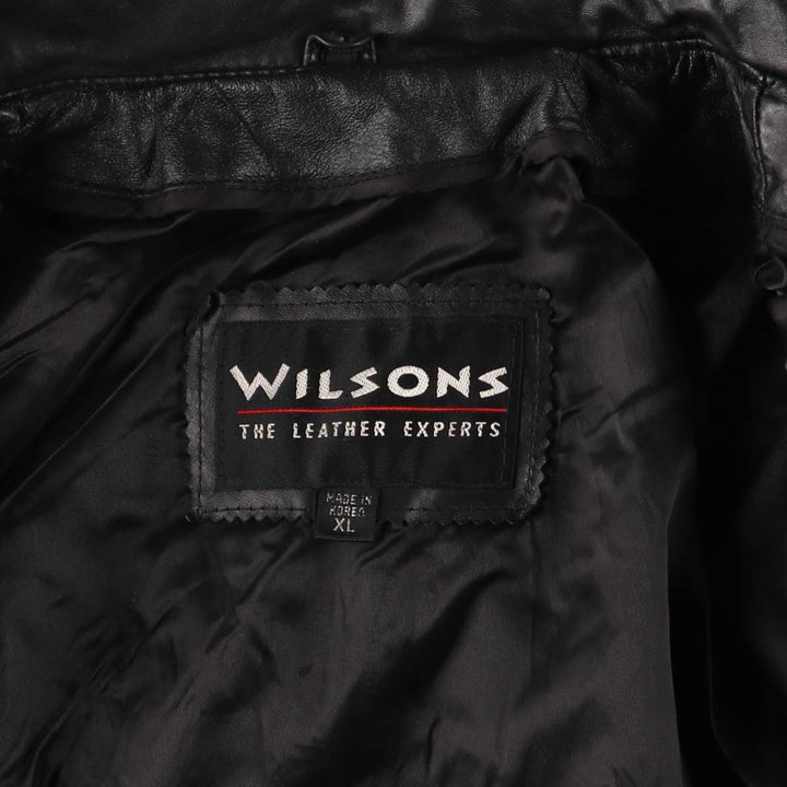 90'S - Wilsons Leather Vintage Leather Flight Jacket, Men's XL genuine leather black type Vintage Second Hand