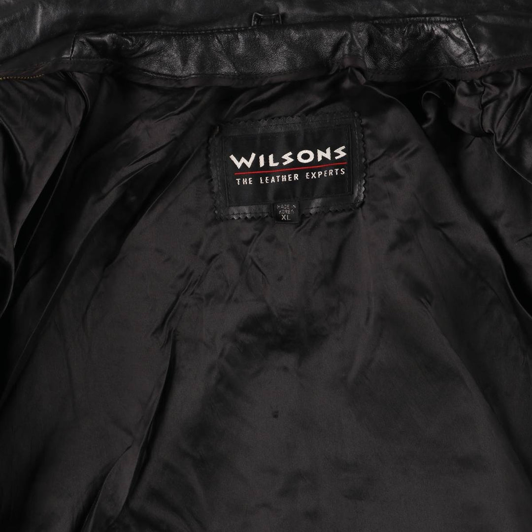90'S - Wilsons Leather Vintage Leather Flight Jacket, Men's XL genuine leather black type Vintage Second Hand