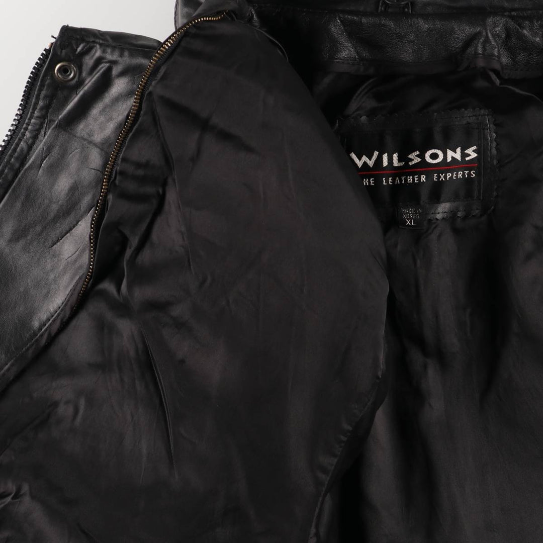 90'S - Wilsons Leather Vintage Leather Flight Jacket, Men's XL genuine leather black type Vintage Second Hand