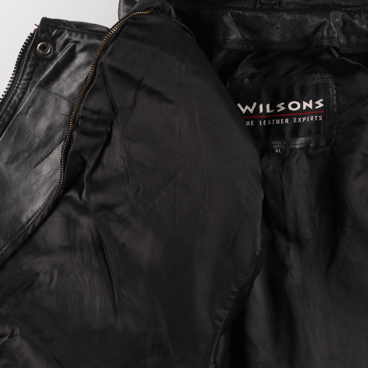 90'S - Wilsons Leather Vintage Leather Flight Jacket, Men's XL genuine leather black type Vintage Second Hand