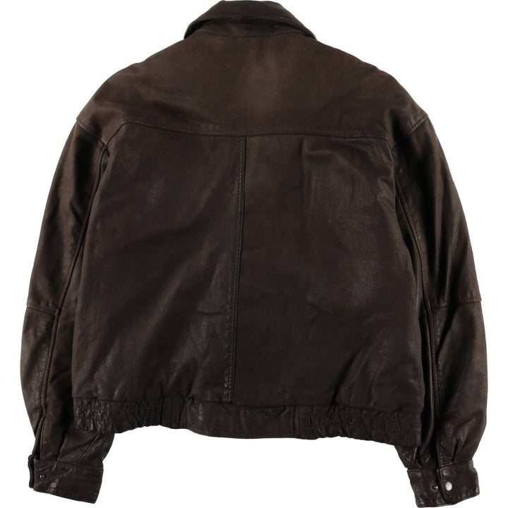 Steer Brand A-2 Type Padded Leather Flight Jacket, Men's Size Medium genuine leather brown type Vintage Second Hand