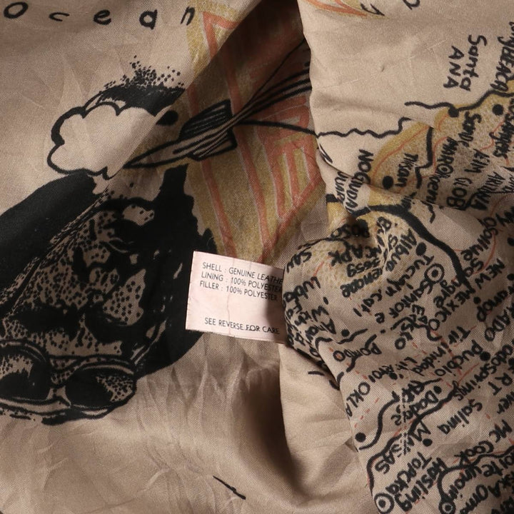 Steer Brand A-2 Type Padded Leather Flight Jacket, Men's Size Medium genuine leather brown type Vintage Second Hand