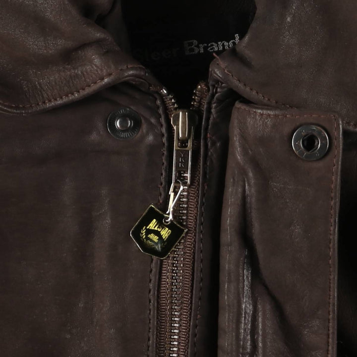 Steer Brand A-2 Type Padded Leather Flight Jacket, Men's Size Medium genuine leather brown type Vintage Second Hand