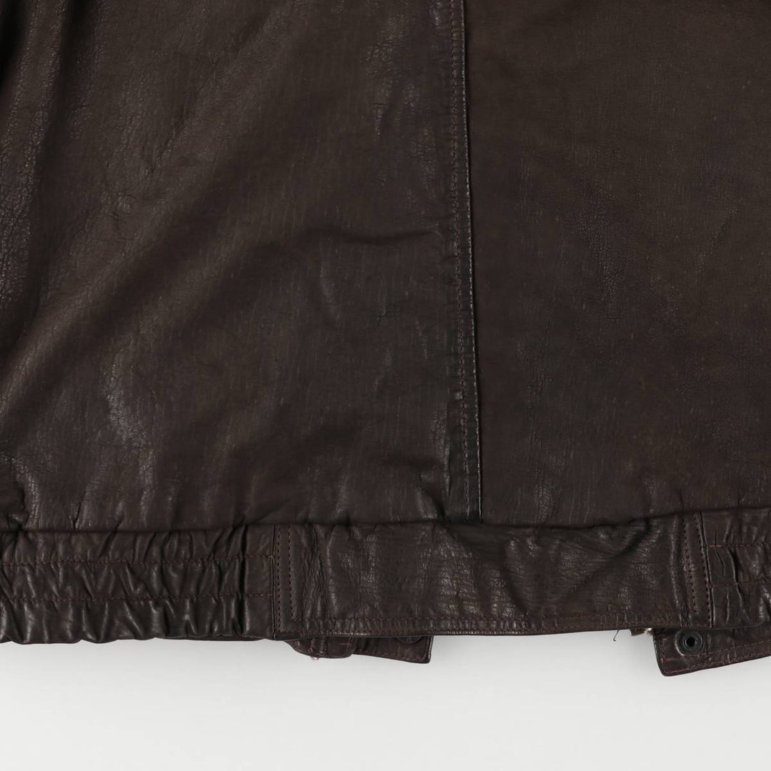 Steer Brand A-2 Type Padded Leather Flight Jacket, Men's Size Medium genuine leather brown type Vintage Second Hand