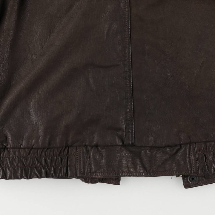 Steer Brand A-2 Type Padded Leather Flight Jacket, Men's Size Medium genuine leather brown type Vintage Second Hand