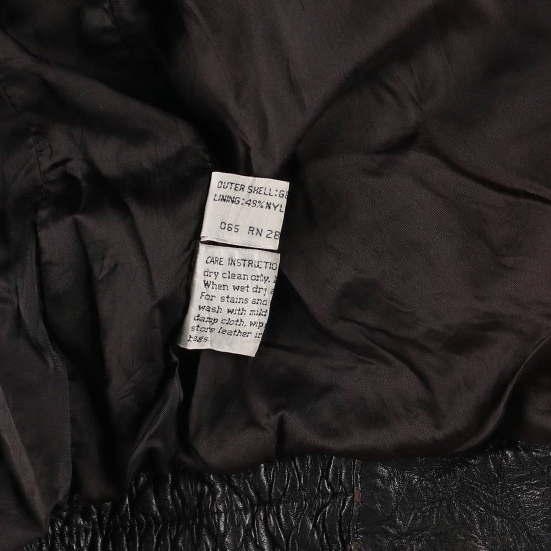 MEMBERS ONLY Men's Leather Blouson, Size M, Vintage genuine leather black type Vintage Second Hand