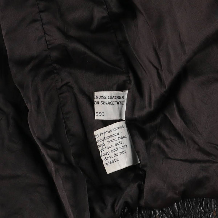 MEMBERS ONLY Men's Leather Blouson, Size M, Vintage genuine leather black type Vintage Second Hand