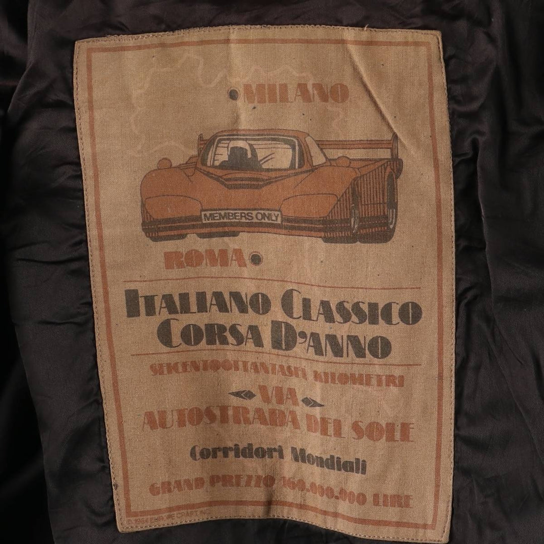 MEMBERS ONLY Men's Leather Blouson, Size M, Vintage genuine leather black type Vintage Second Hand