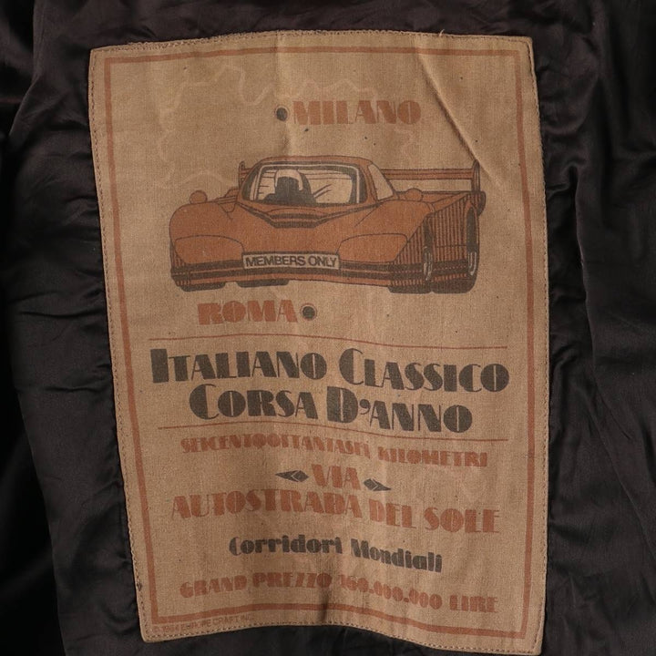 MEMBERS ONLY Men's Leather Blouson, Size M, Vintage genuine leather black type Vintage Second Hand