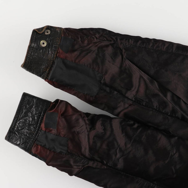 MEMBERS ONLY Men's Leather Blouson, Size M, Vintage genuine leather black type Vintage Second Hand