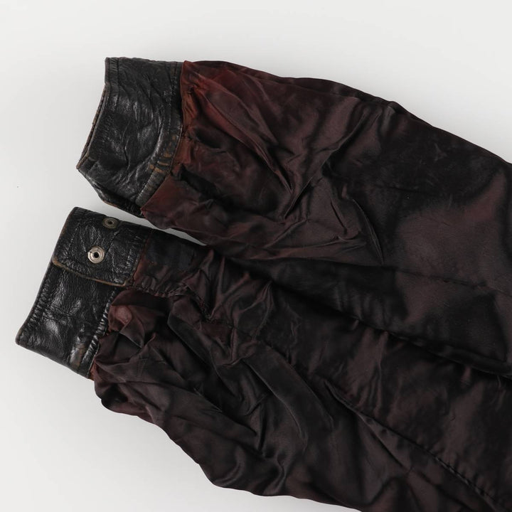 MEMBERS ONLY Men's Leather Blouson, Size M, Vintage genuine leather black type Vintage Second Hand