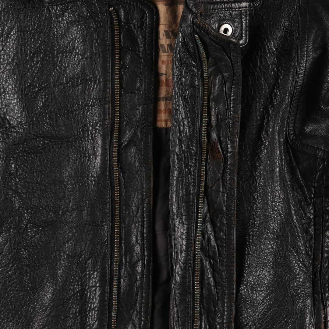 MEMBERS ONLY Men's Leather Blouson, Size M, Vintage genuine leather black type Vintage Second Hand