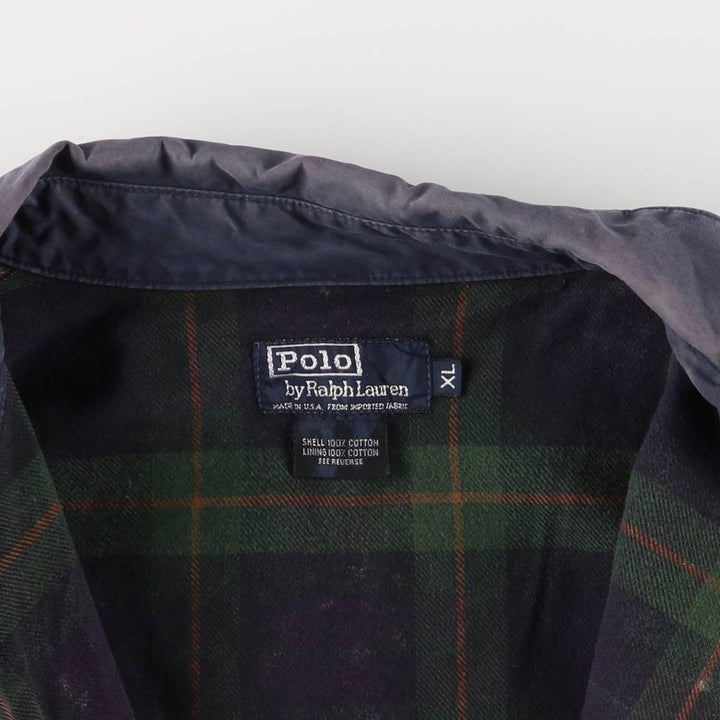 90'S Ralph Lauren POLO by Ralph Lauren Swing Top Sports Jacket Made in USA Men's XL cotton navy blue type Vintage Second Hand