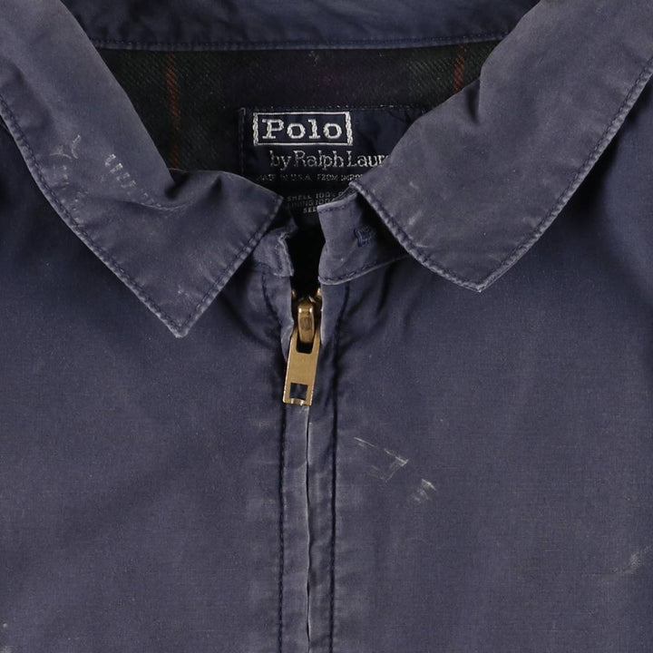 90'S Ralph Lauren POLO by Ralph Lauren Swing Top Sports Jacket Made in USA Men's XL cotton navy blue type Vintage Second Hand