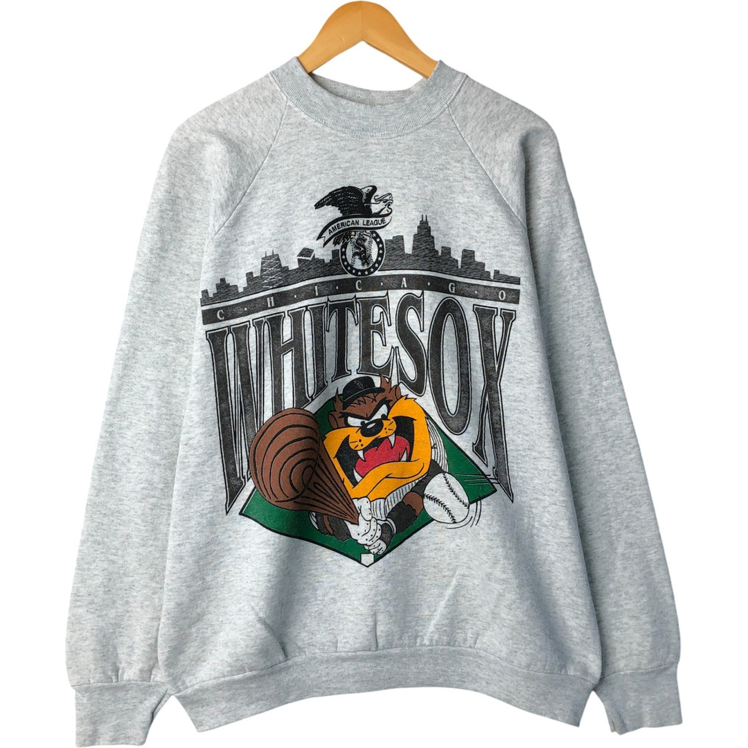 90'S Fruit of the Loom Chicago White Sox Looney Tunes Print Sweatshirt, Men's XL cotton gray type Vintage Second Hand