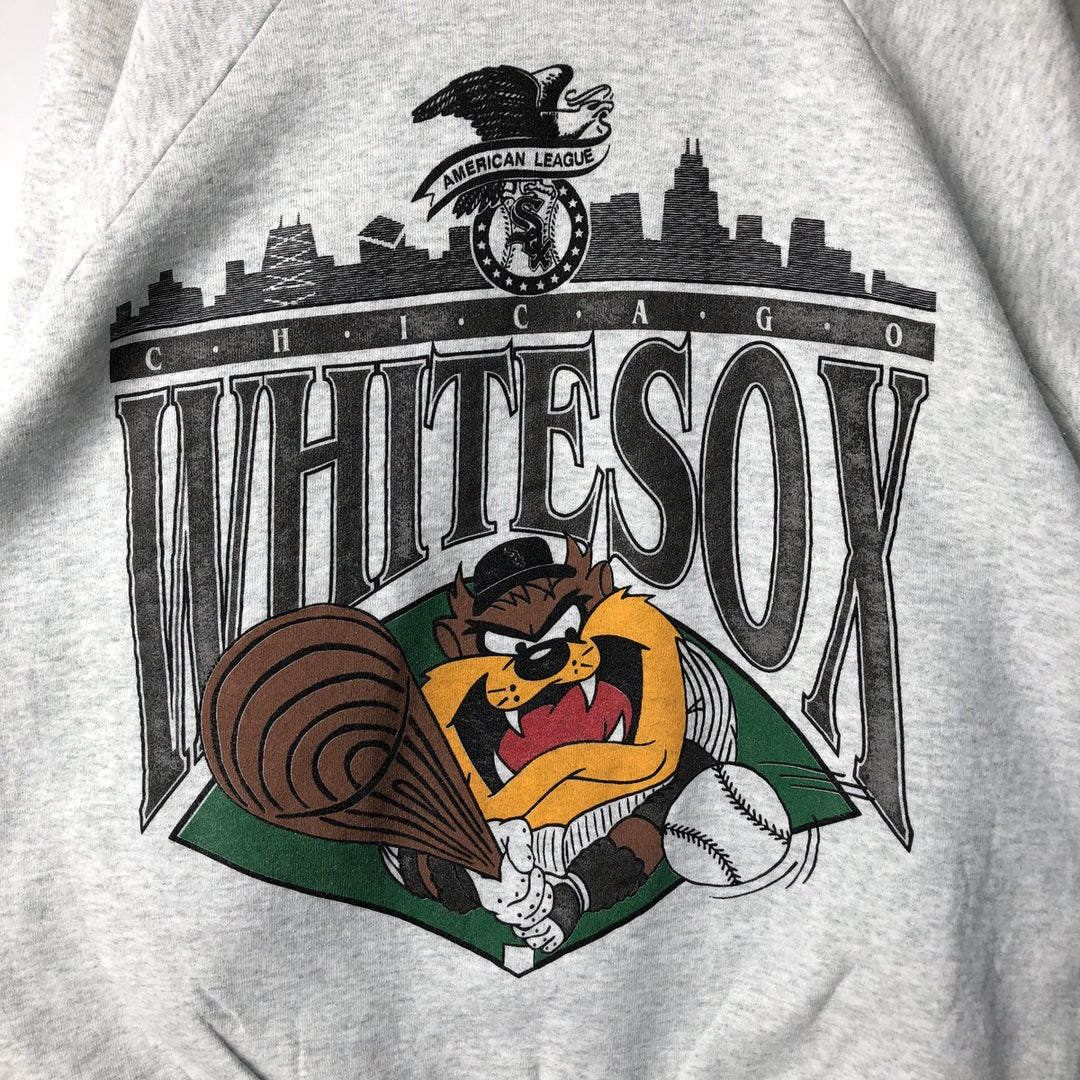 90'S Fruit of the Loom Chicago White Sox Looney Tunes Print Sweatshirt, Men's XL cotton gray type Vintage Second Hand
