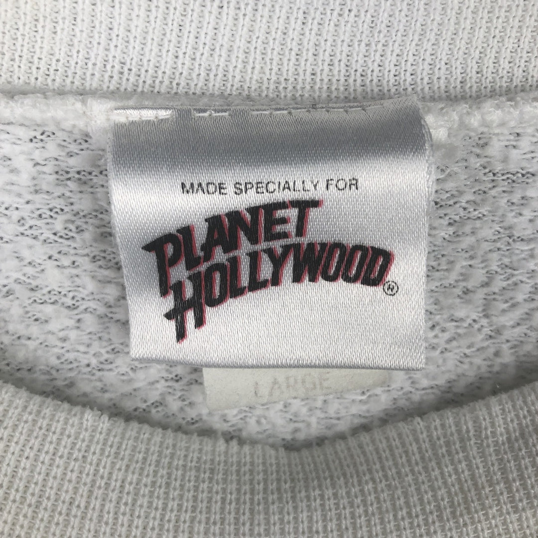 PLANET HOLLYWOOD Advertising Sweatshirt, Made in USA, Men's Size L cotton white type Vintage Second Hand