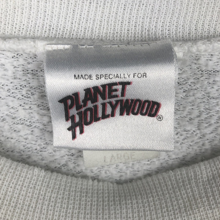 PLANET HOLLYWOOD Advertising Sweatshirt, Made in USA, Men's Size L cotton white type Vintage Second Hand