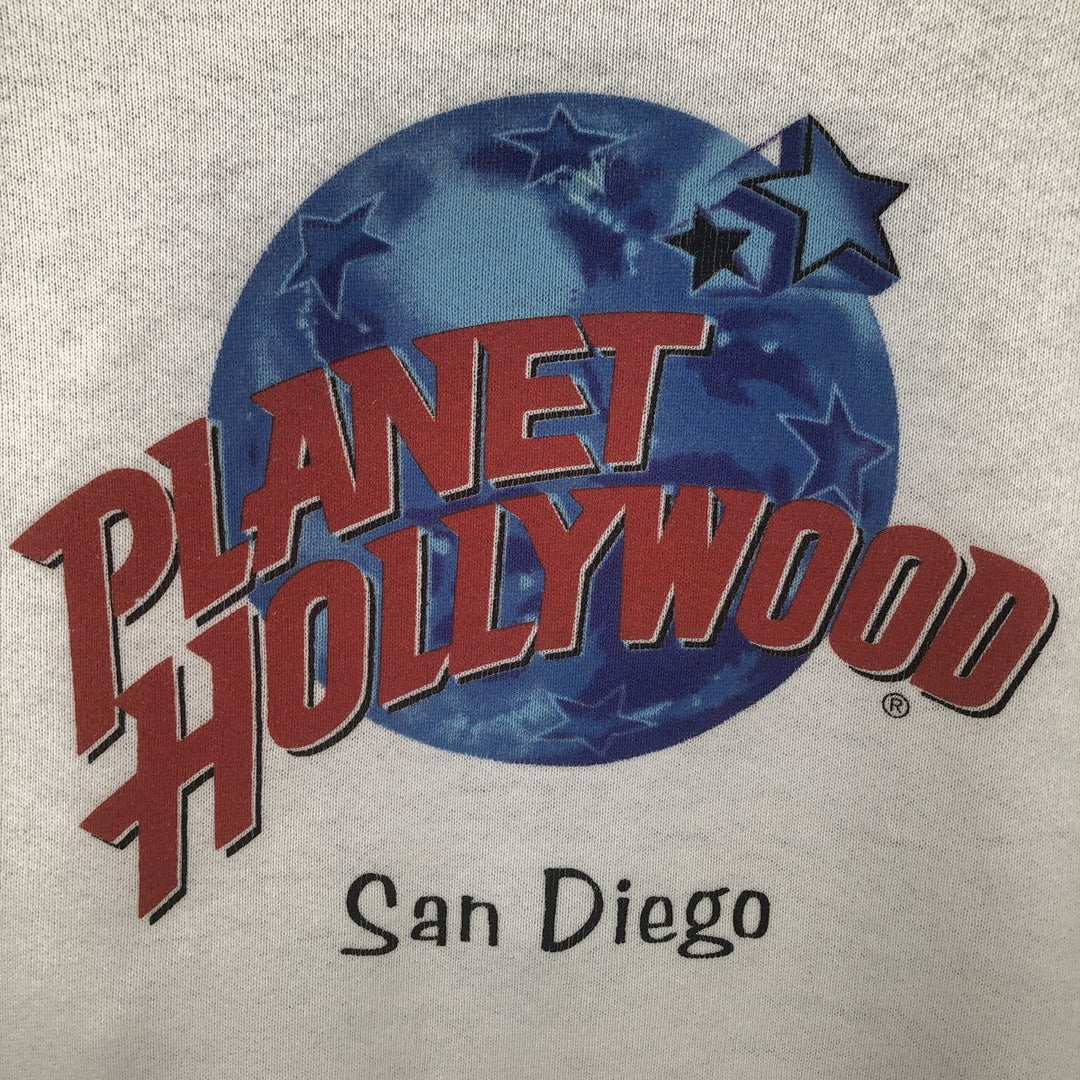 PLANET HOLLYWOOD Advertising Sweatshirt, Made in USA, Men's Size L cotton white type Vintage Second Hand