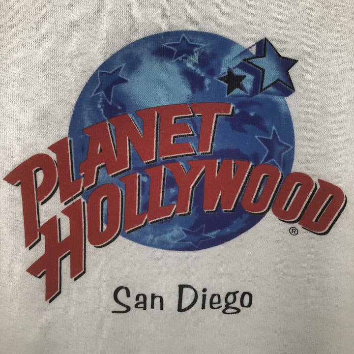 PLANET HOLLYWOOD Advertising Sweatshirt, Made in USA, Men's Size L cotton white type Vintage Second Hand