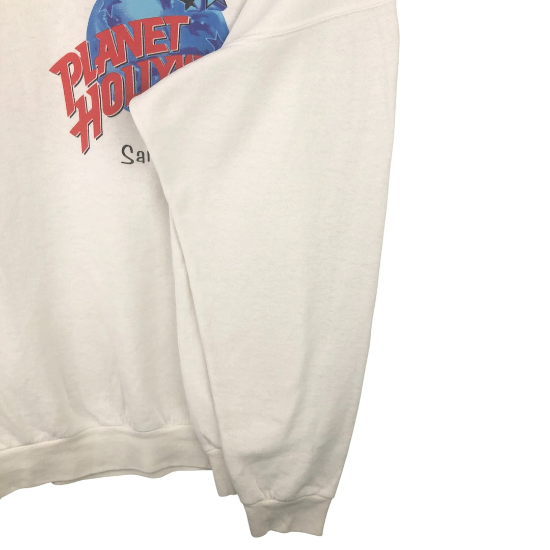 PLANET HOLLYWOOD Advertising Sweatshirt, Made in USA, Men's Size L cotton white type Vintage Second Hand