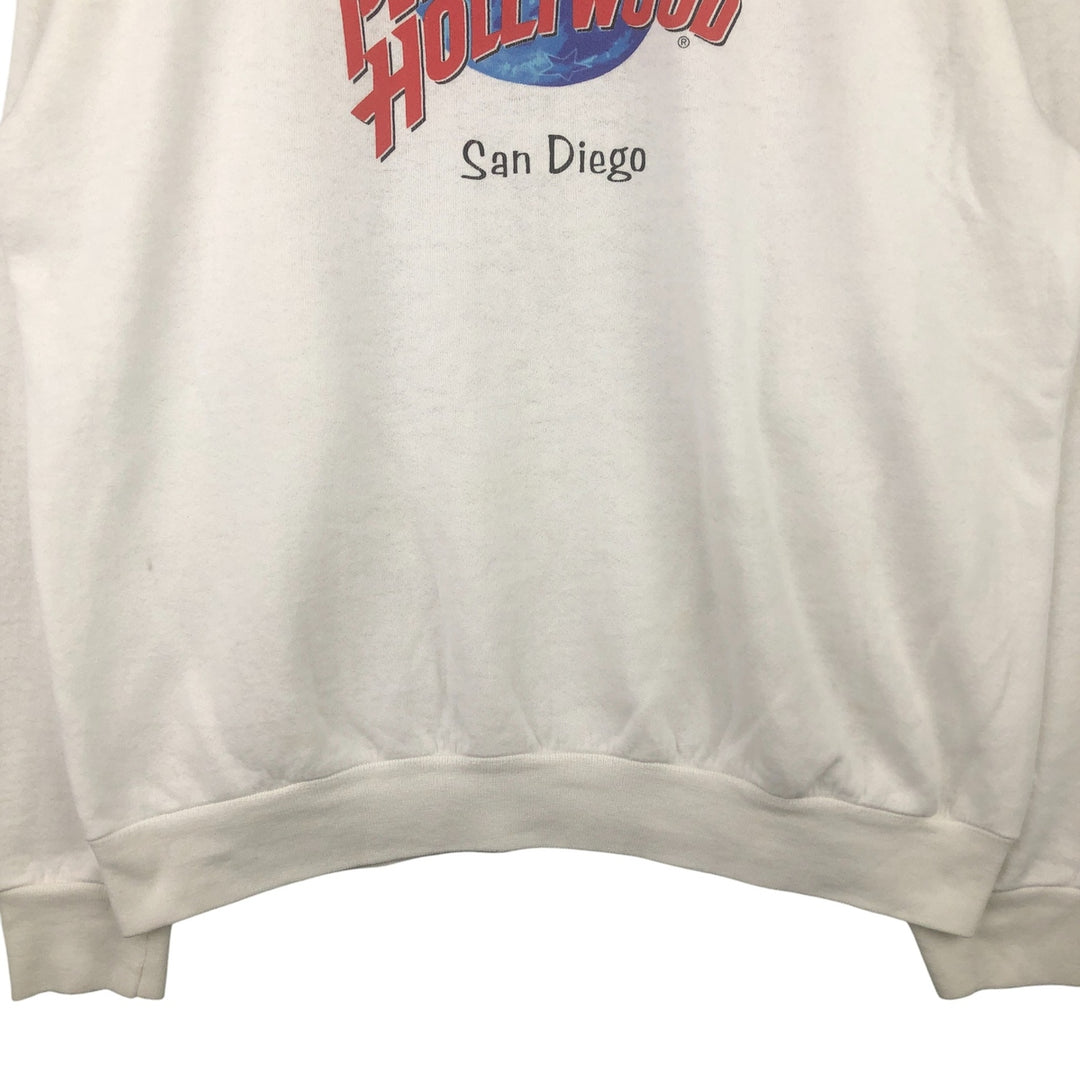 PLANET HOLLYWOOD Advertising Sweatshirt, Made in USA, Men's Size L cotton white type Vintage Second Hand