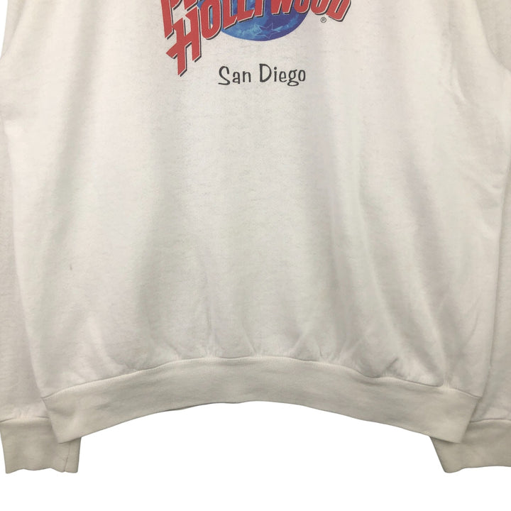 PLANET HOLLYWOOD Advertising Sweatshirt, Made in USA, Men's Size L cotton white type Vintage Second Hand