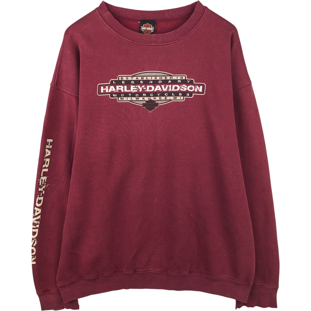 2000'S Harley-Davidson Eagle Pattern Advertising Sweatshirt, Men's XL unclear Red type red-purple Vintage Second Hand
