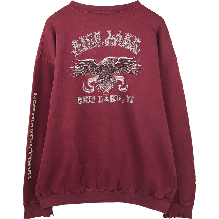 2000'S Harley-Davidson Eagle Pattern Advertising Sweatshirt, Men's XL unclear Red type red-purple Vintage Second Hand
